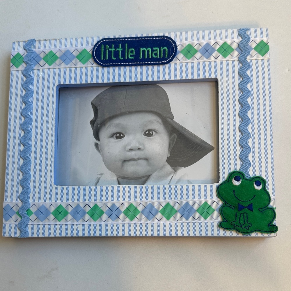Baby Essentials Little Man Photo Frame - Blue and Green